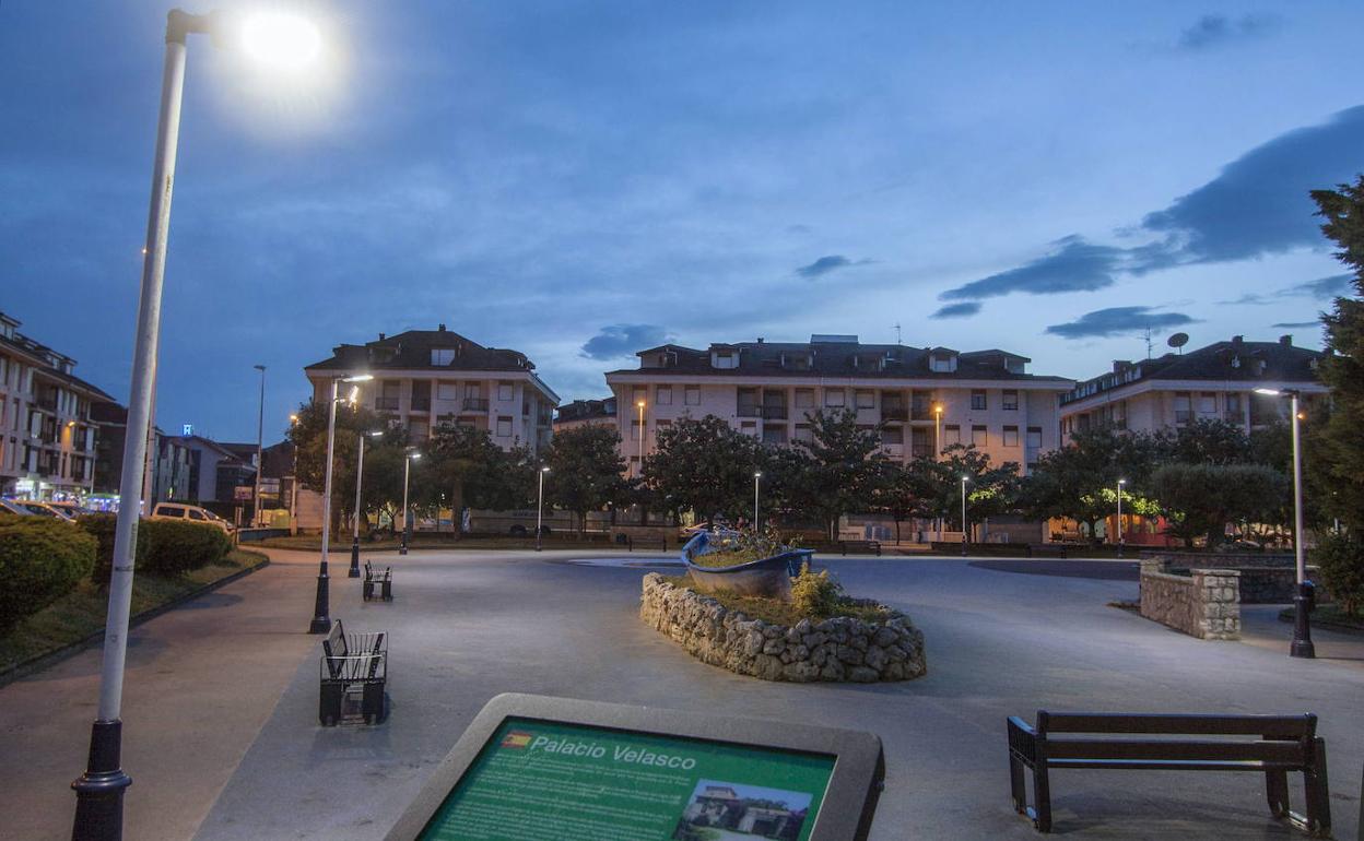 La Plaza del Marqués de Velasco en Noja, en pleno centro fue una de las zonas más afectadas. 