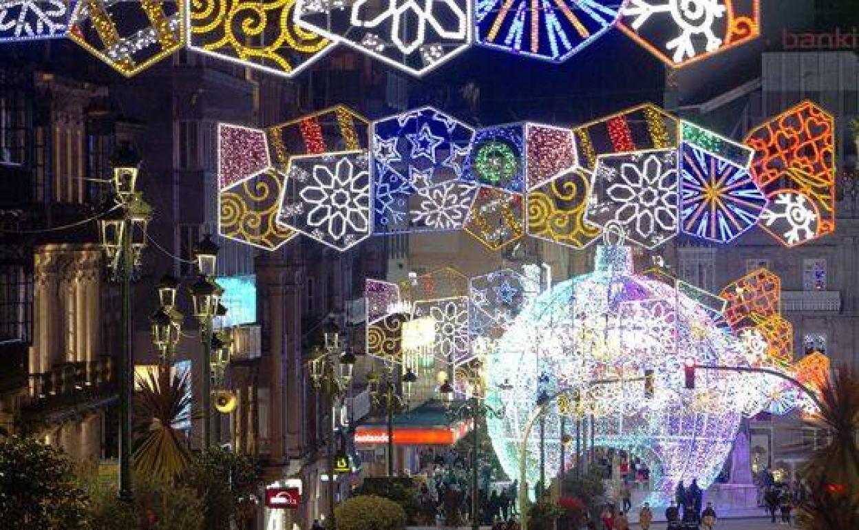 Alumbrado navideño de Vigo en 2021.