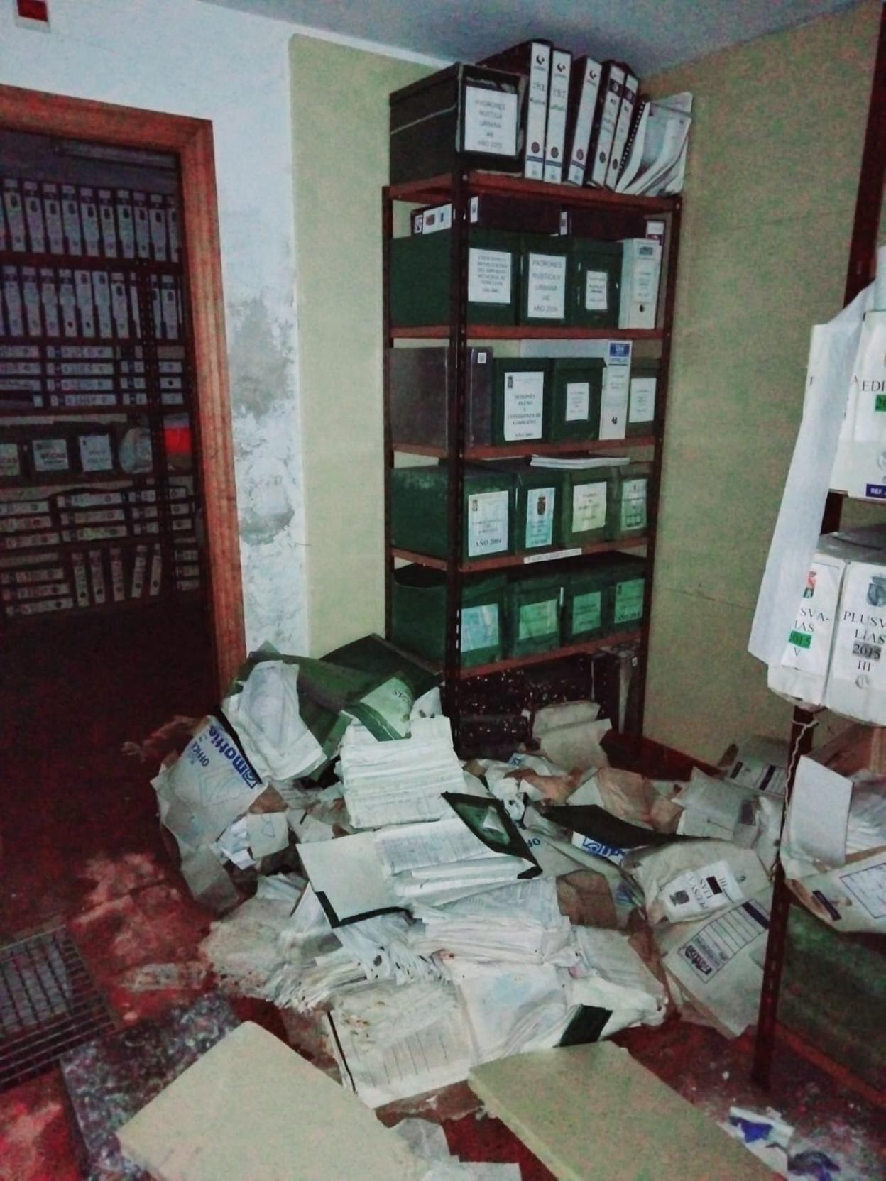 El archivo. Imagen de los expedientes municipales tomada, según el PRC, hace poco más de un mes. 