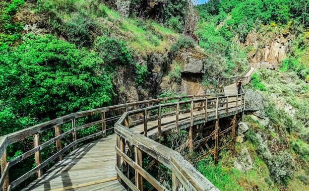 Cañón del río Mao (Ourense). El cañón del río Sil es uno de esos lugares que si no has visitado deberías incluir en la lista de próximas escapadas. Gran fama tiene la ruta en coche de sus miradores, donde sin duda alguna sentirás el vértigo al asomarte a cada uno de ellos. Pero nosotros queremos recomendarte el paseo del por el cañón del río Mao, que vierte sus aguas en el Sil. Partimos en la conocida Fábrica de la Luz, antigua central hidroeléctrica reconvertida en albergue con cantina.