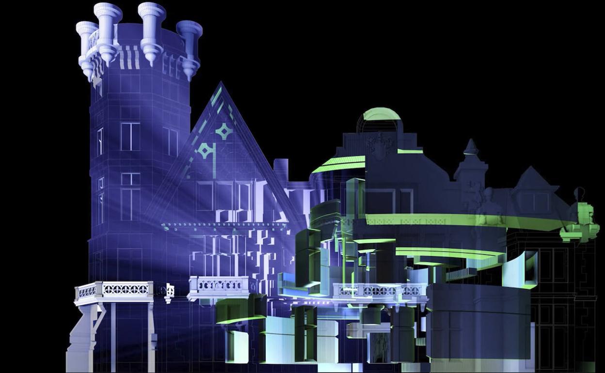 Una de las imágenes que forma parte de la obra visual, mapping en 3D de diez minutos de duración, que se proyectará este martes y el miércoles