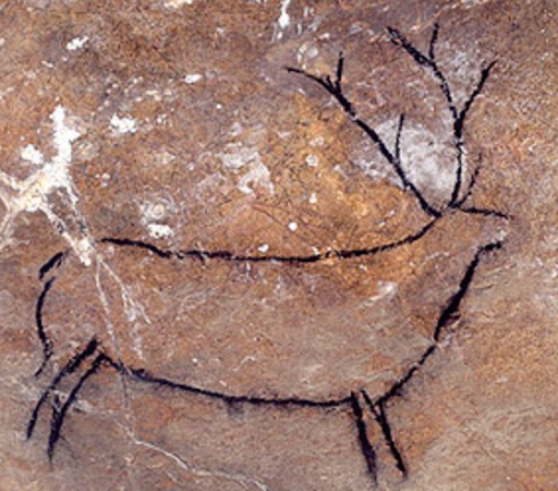 Ciervo en la cueva de Las Chimeneas.