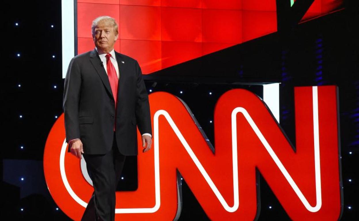 Trump, a su llegada al debate electoral que organizó la CNN en 2015.