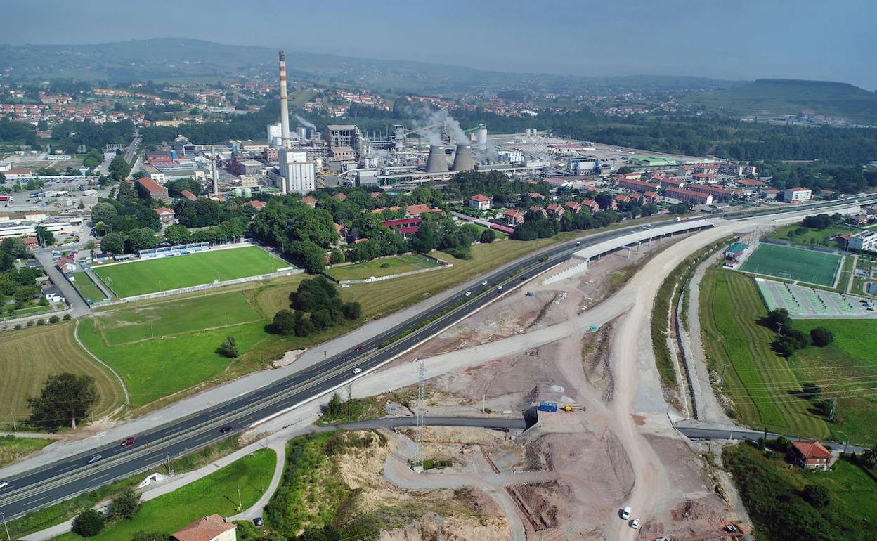 Obras en el ramal de la autovía de Torrelavega