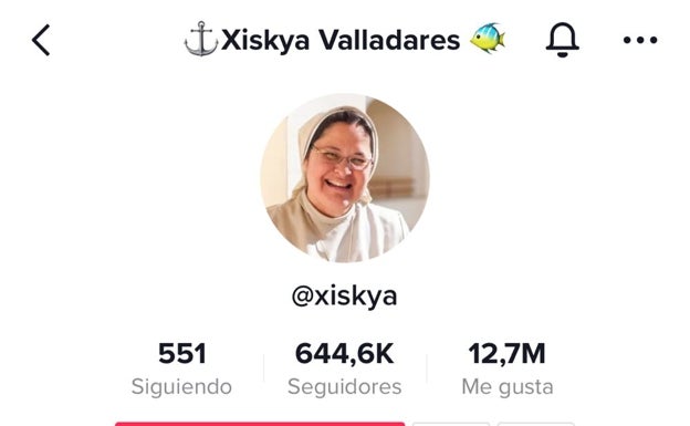 Perfil en TikTok de la religiosa nicaragüense afincada en Palma de Mallorca. 