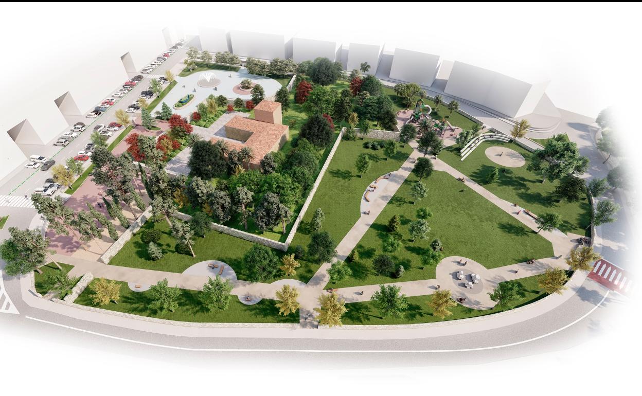 Recreación del parque público Marqués de Velasco que reformará el Ayuntamiento de Noja.