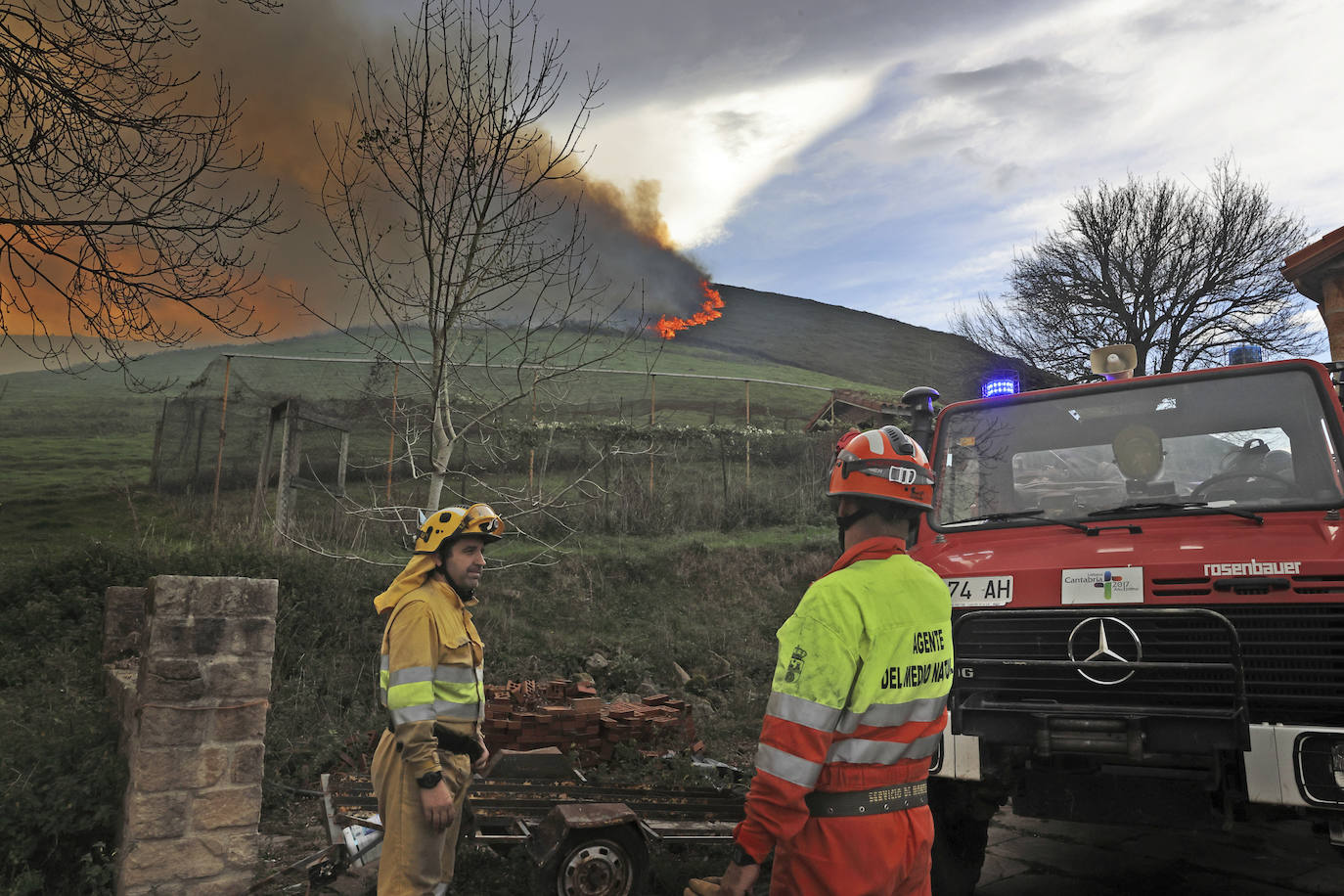 Imagen del incendio de Treceño.