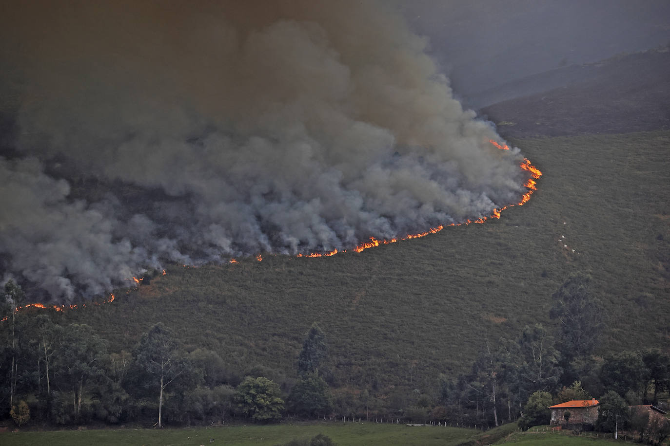 Fotos: Imágenes del incendio de Mazcuerras, este viernes por la mañana