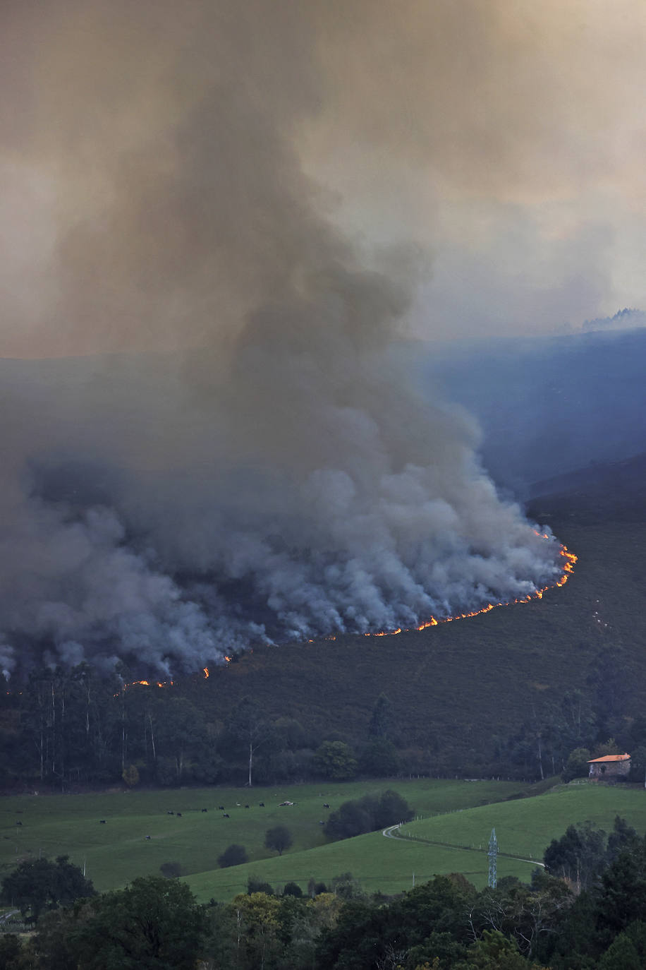 Fotos: Imágenes del incendio de Mazcuerras, este viernes por la mañana