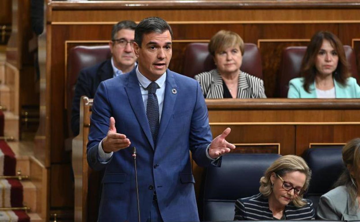 El presidente del Gobierno, Pedro Sánchez, en la sesión de control al Gobierno de este miércoles.