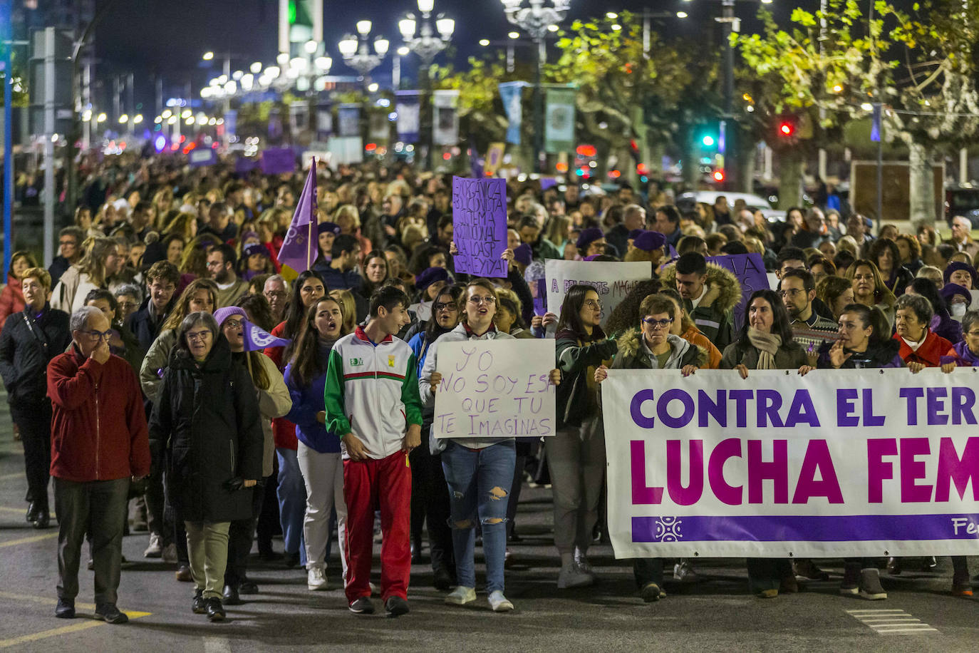 Más de 1.500 personas han recorrido las calles de Santander contra la violencia machista con motivo del 25N.