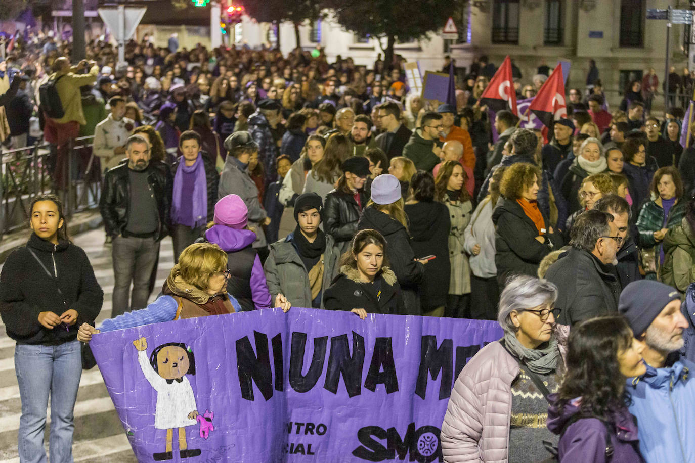 Más de 1.500 personas han recorrido las calles de Santander contra la violencia machista con motivo del 25N.