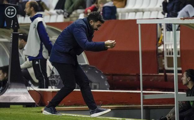 Guille Romo, durante el partido contra el Albacete.