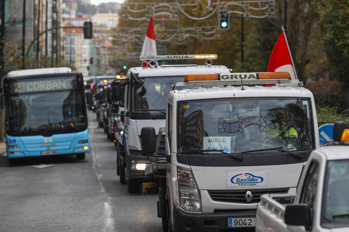 Fotos: Protesta de los gruistas en Santander