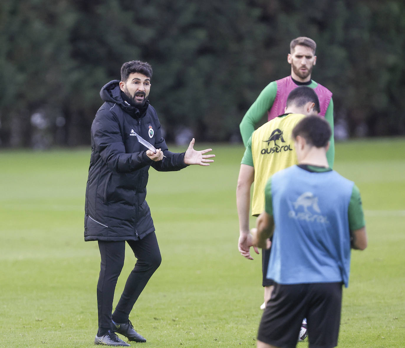 Durante un entrenamiento en La Albericia.