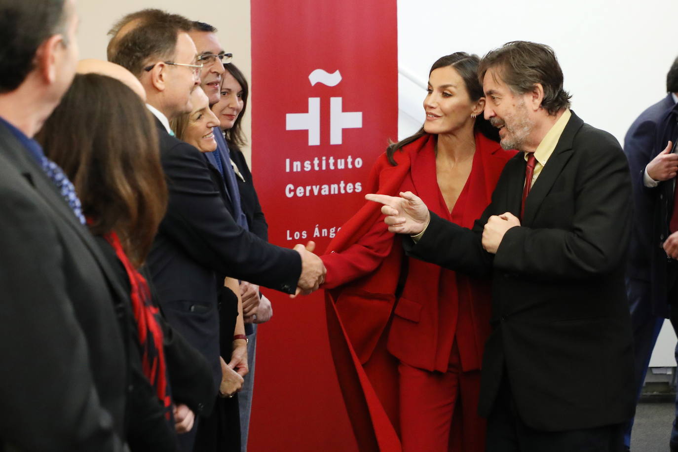 Fotos: Doña Letizia recupera en Estados Unidos el traje rojo que alarga la figura