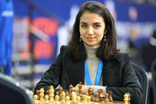 Sara Khadem, durante el Mundial de Ajedrez Rápido y Blitz de la FIDE, que se disputa en Almaty (Kazajistán).