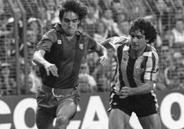 Marcos Alonso, durante la final de Copa de 1984, que ganó el Athletic