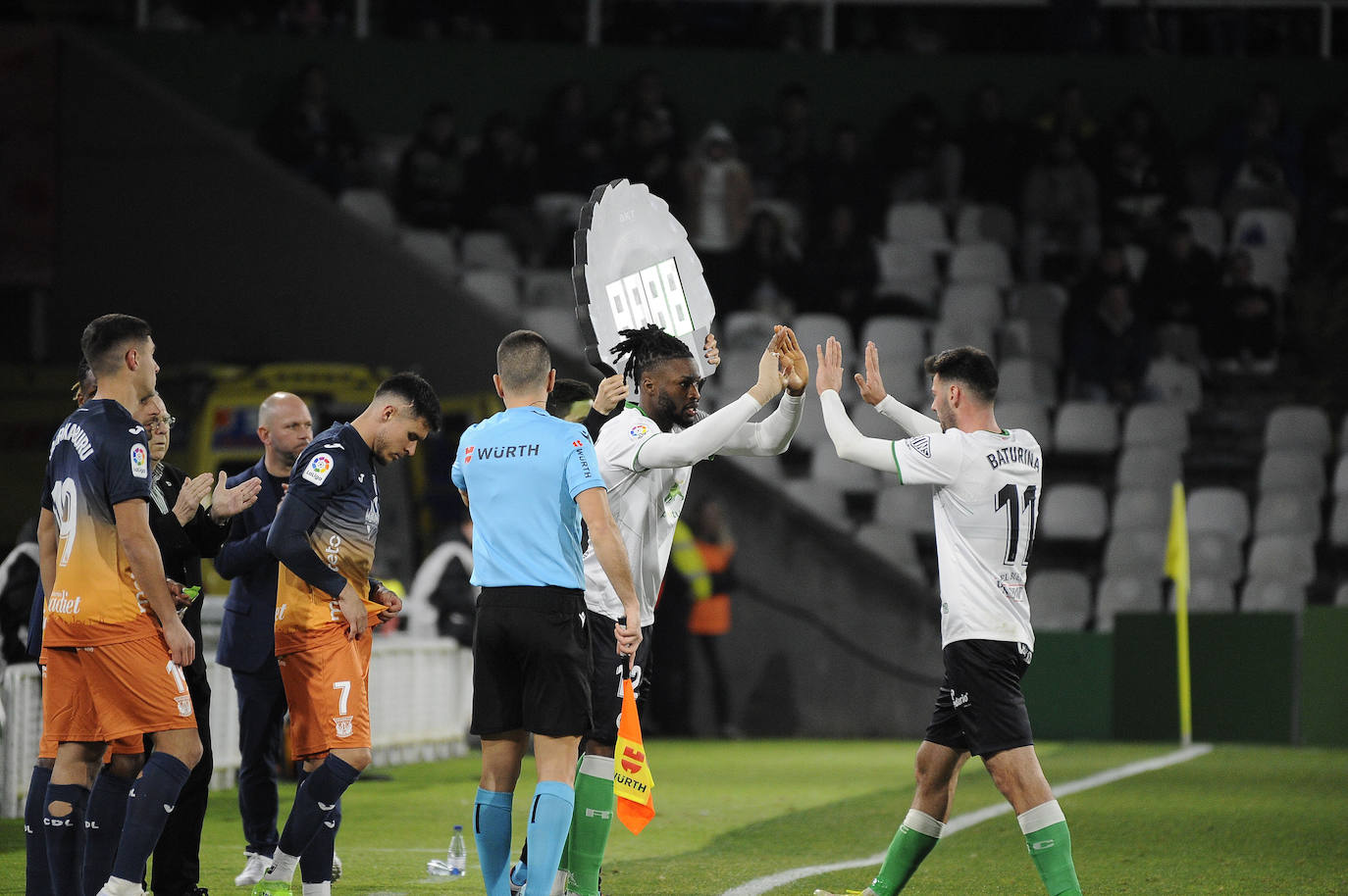 Sekou Gassama sustituye al goleador Roko Baturina, mientras el Leganés prepara dos cambios. 