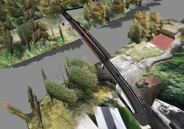 Proyecto de construcción de la pasarela sobre el río Besaya en Santiago