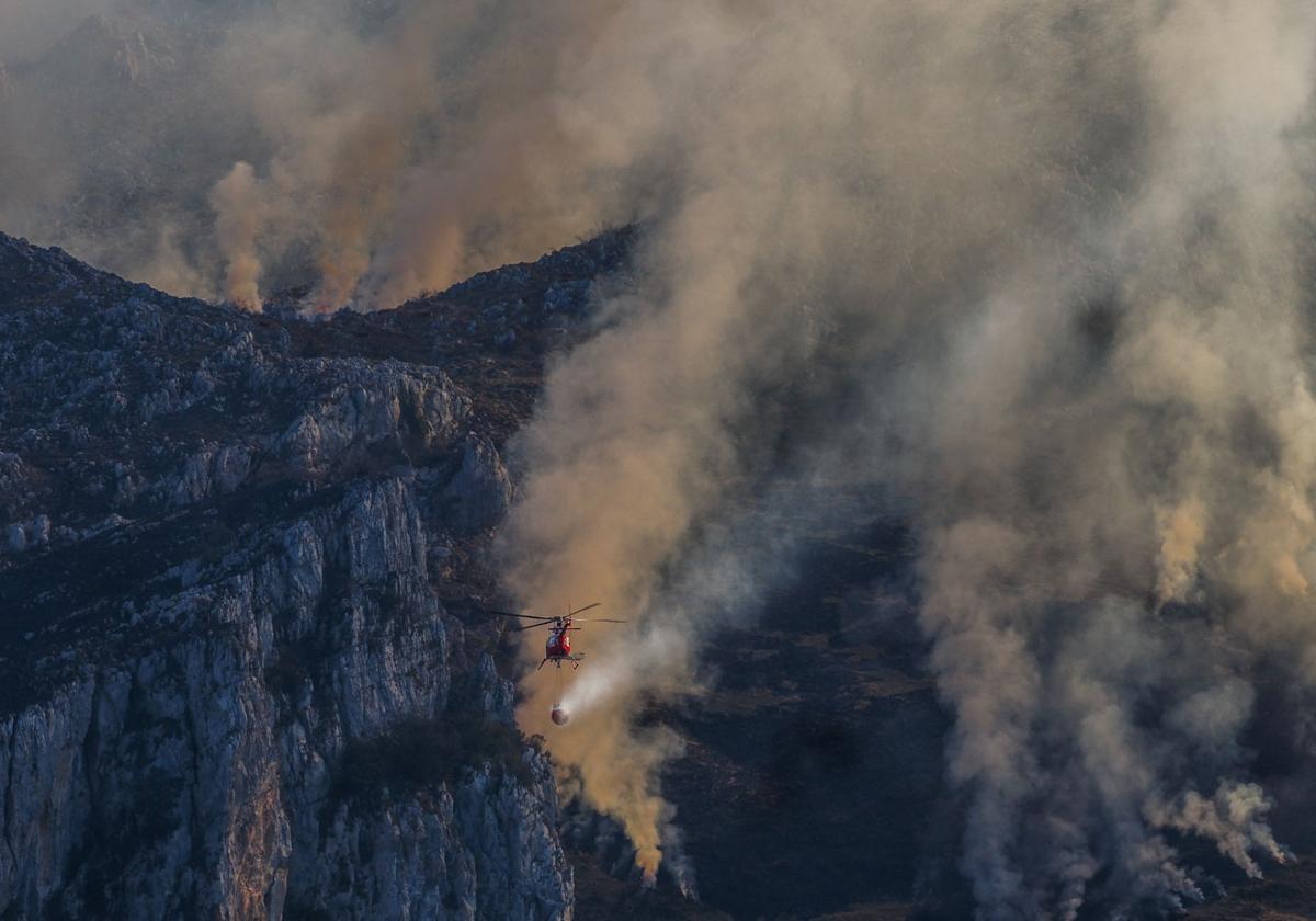 Los incendios forestales en Miera, en imágenes