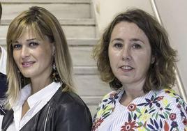 Verónica Samperio y Alicia Renedo, en octubre de 2017, en la presentación de la muestra 'Mujeres que cuentan'.