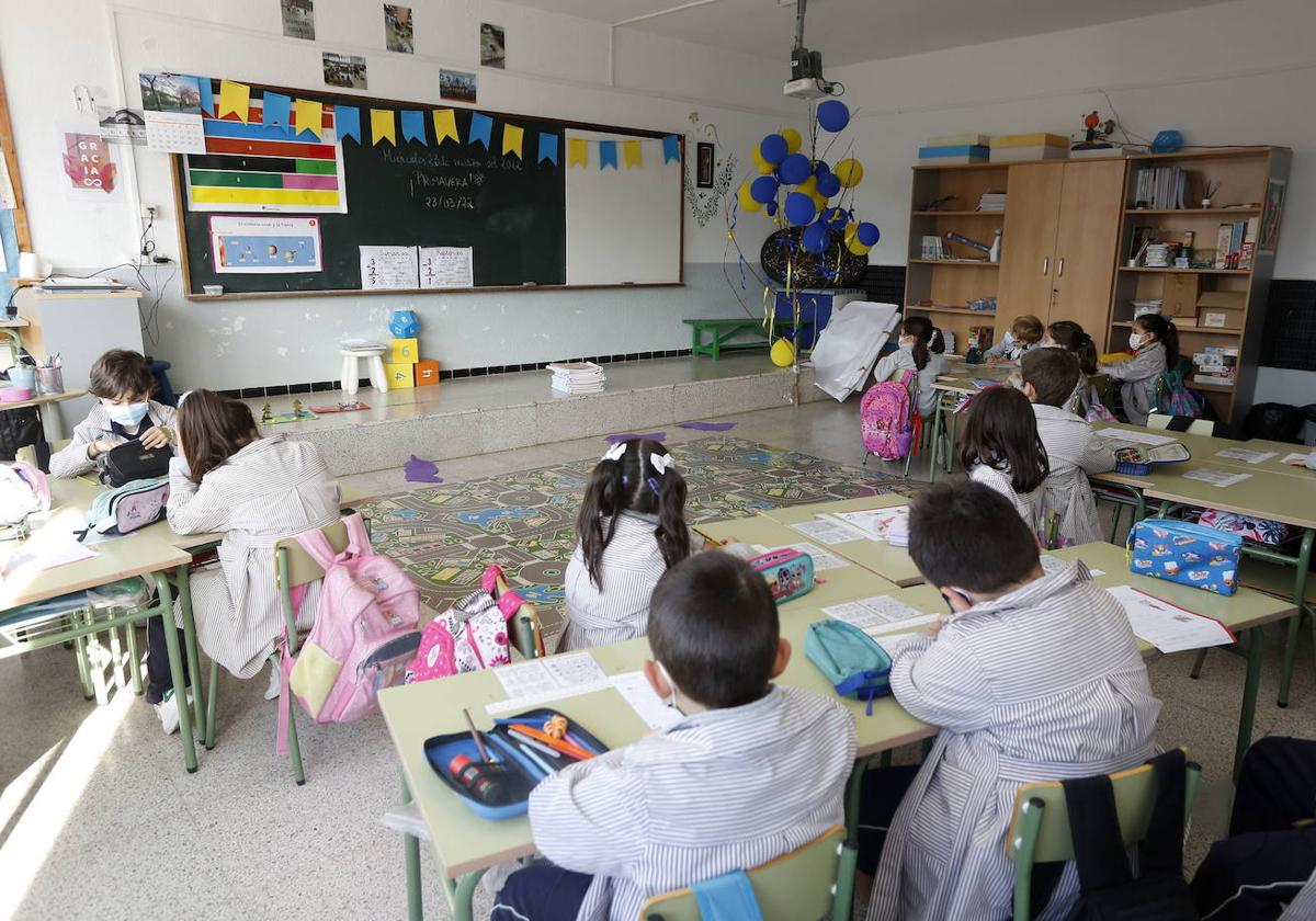 Un aula del Colegio Sagrados Corazones de Torrelavega.