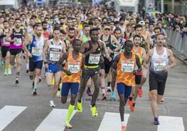 Kiprono, Chimdessa, Kiplagat y Abadía, en la edición de 2022.