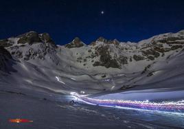 Imagen de la última edición de la raquetada nocturna en Picos de Europa.