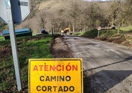 Camino de Vega del Río en Esles que está siendo acondicionado.