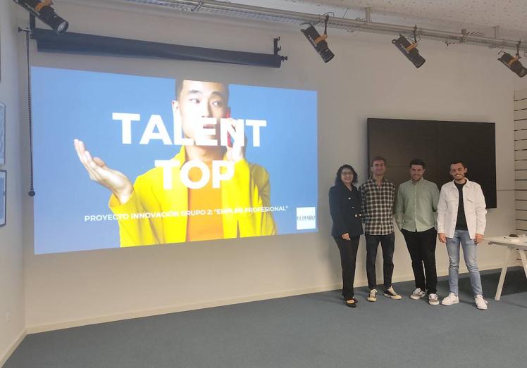 Sulma Gutiérrez, Álvaro Pascual, Manuel Ruiz y Alejandro García presentaron su proyecto «Talent Top»