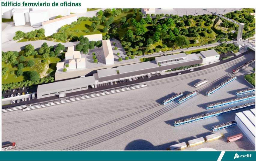 El proyecto de la integración ferroviaria de Santander consiste en reordenar los espacios ferroviarios. Incluye la creación de una losa en altura para habilitar espacios de ocio, aparcamiento y servicios comunes.