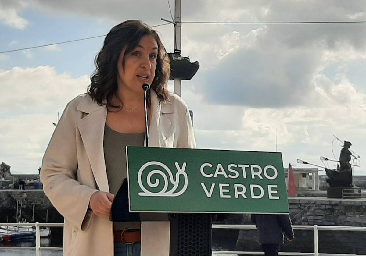 Elena García durante la presentación de su candidatura.