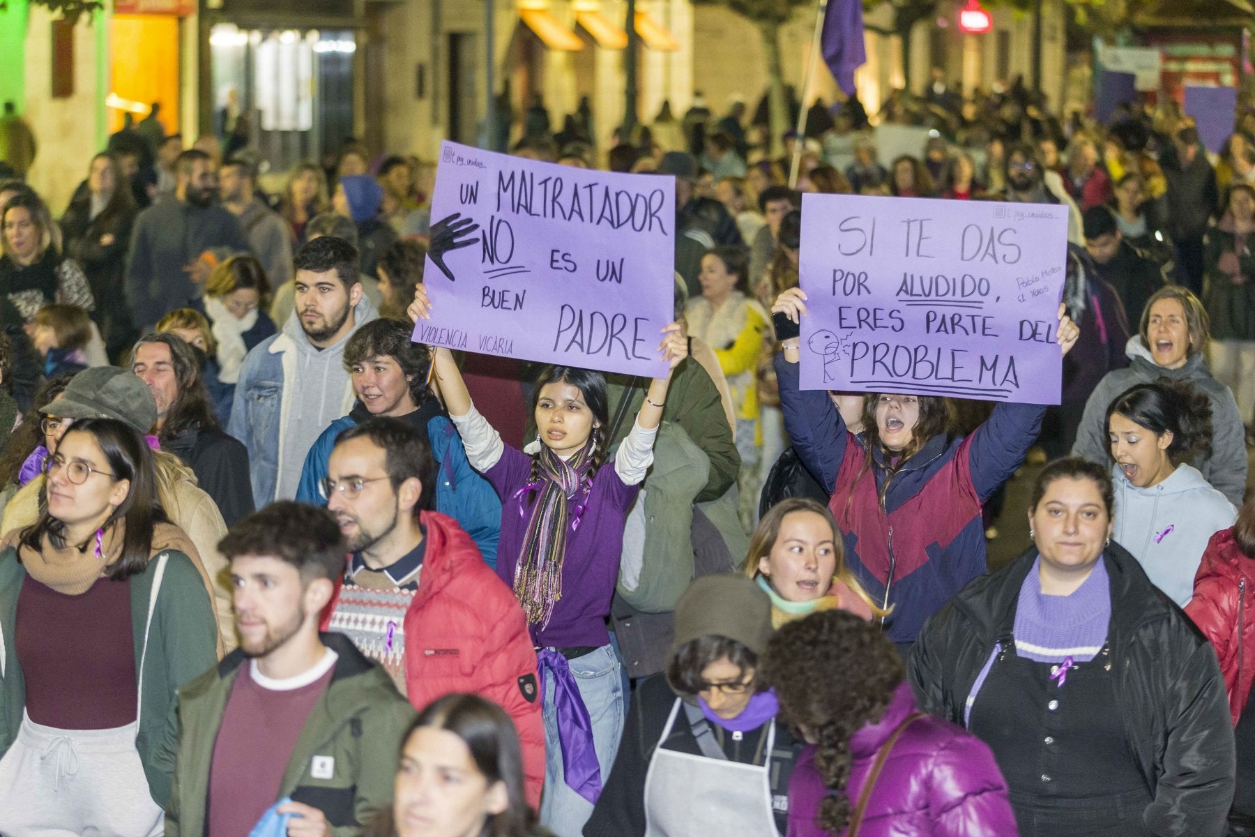 Imagen de la manifestación contra la violencia de género que reunió el pasado octubre a más de 1.500 personas en Santander.