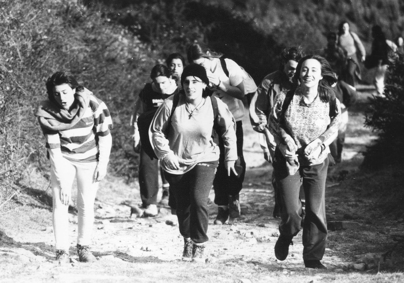 Un grupo de estudiantes durante una de las salidas al monte que organizaba el instituto