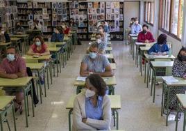 Imagen de archivo de las oposiciones a profesor celebradas en 2021.