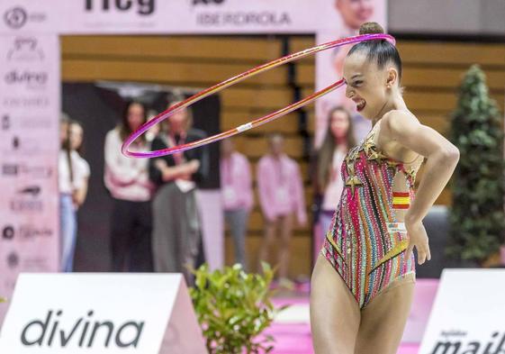 Teresa Gorospe, integrante del equipo nacional en plena competición.