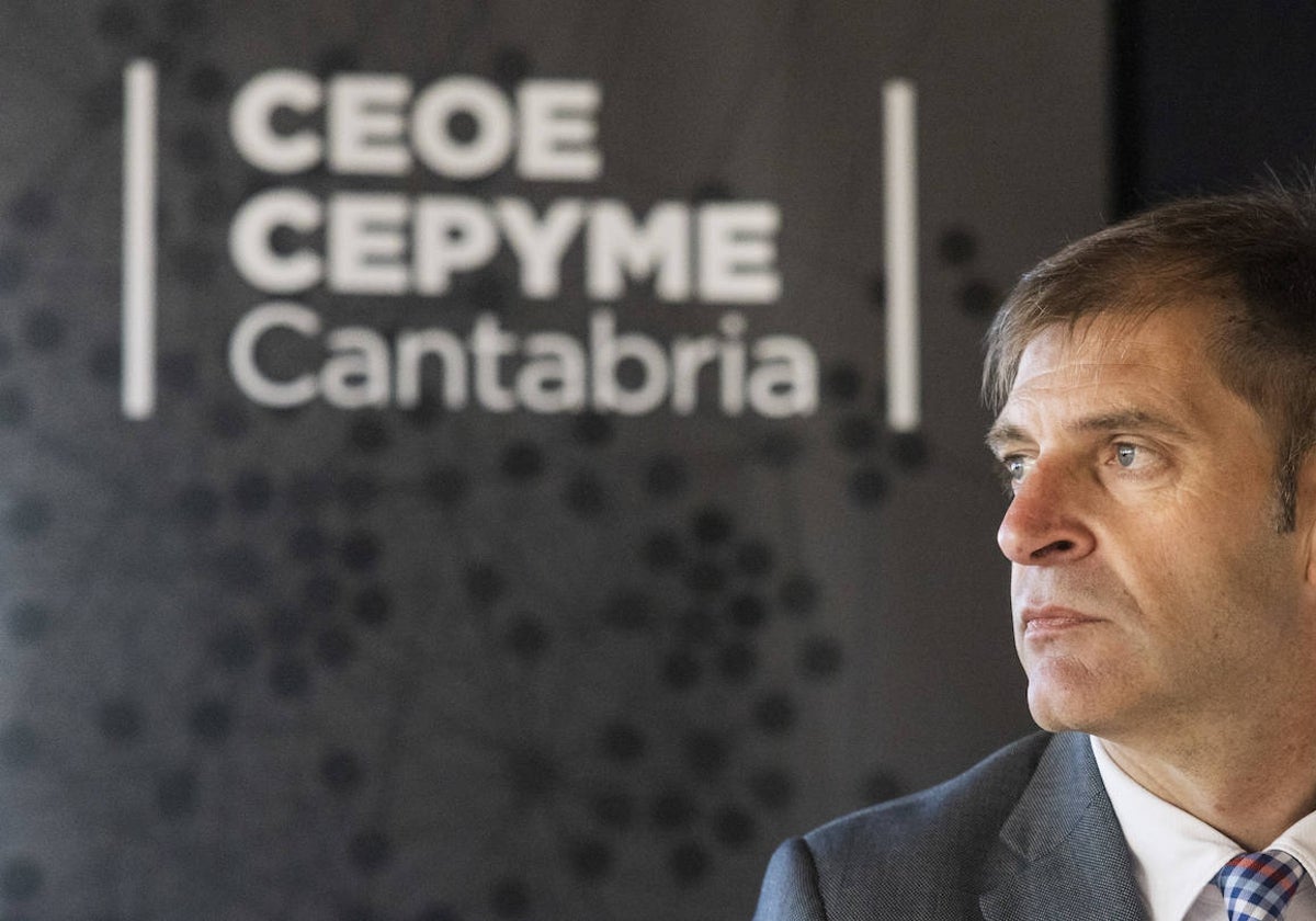 El presidente de CEOE-Cepyme en Cantabria, Enrique Conde.