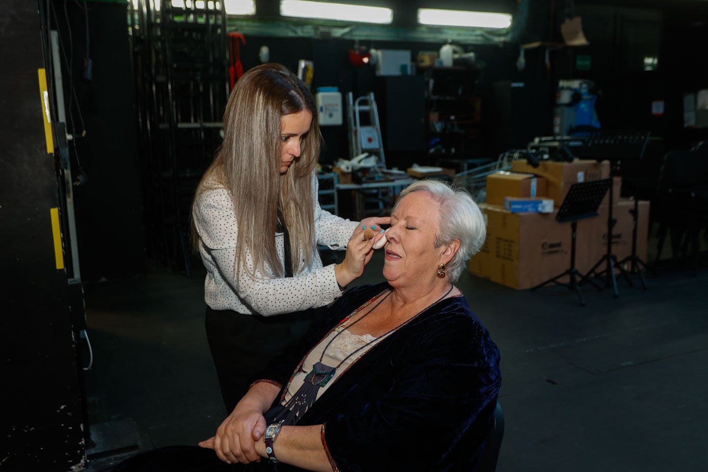 Blanca Rosa Gómez Morante, durante la sesión de maquillaje.