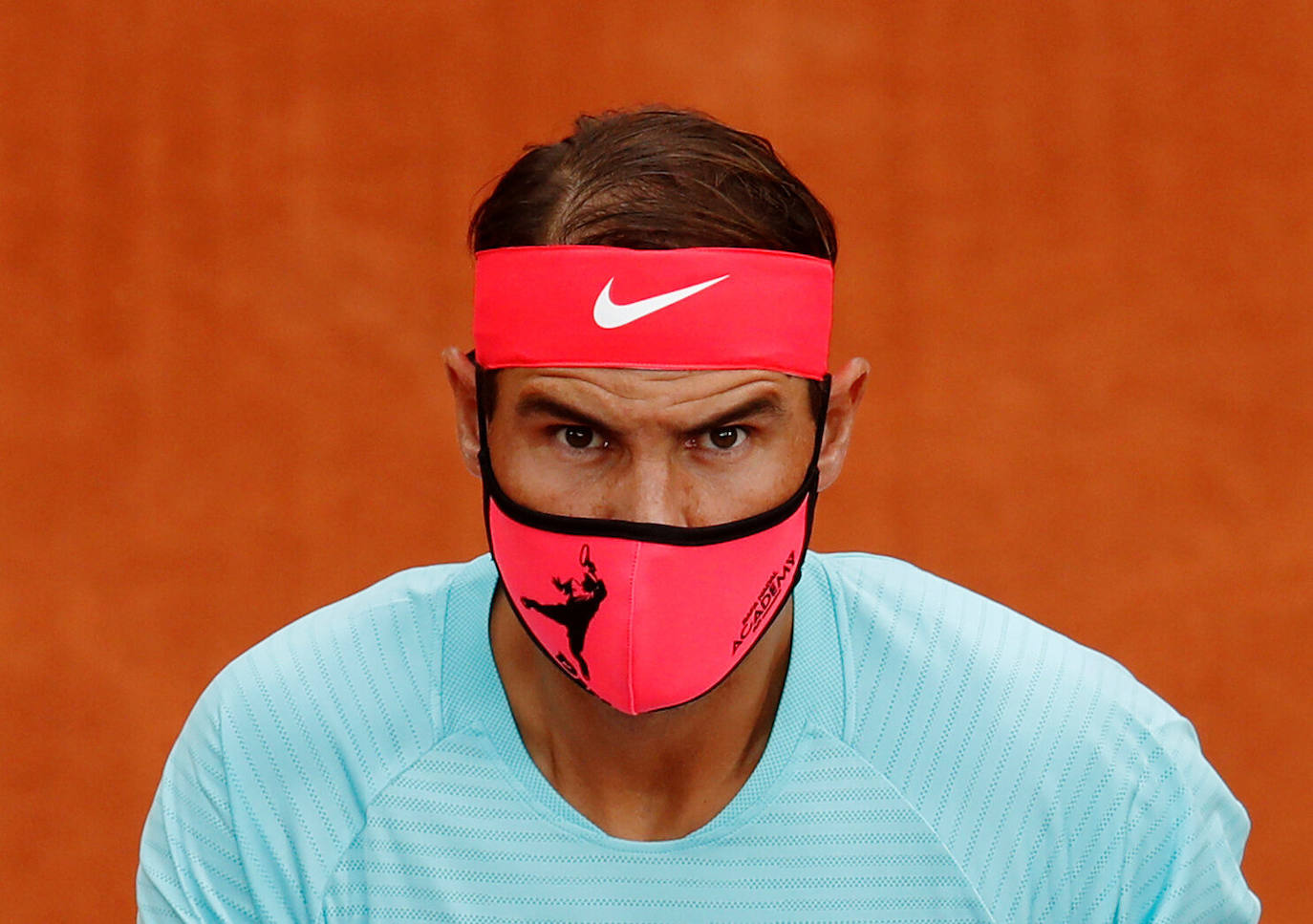 Con mascarilla, durante el Roland Garros de 2020.