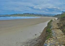 Estado actual del acceso a la playa de Oyambre por la zona del Pájaro Amarillo.