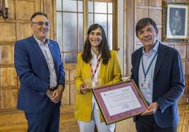 Raúl Pesquera, María Blasco y Carlos Andradas, en el Palacio de La Magdalena.