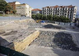 Imagen tomada el pasado viernes de la parcela sobre la que se asentará el Museo. Las obras comenzaron la pasada primavera.