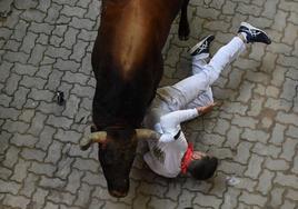 Imagen del sexto encierro de San Fermín.