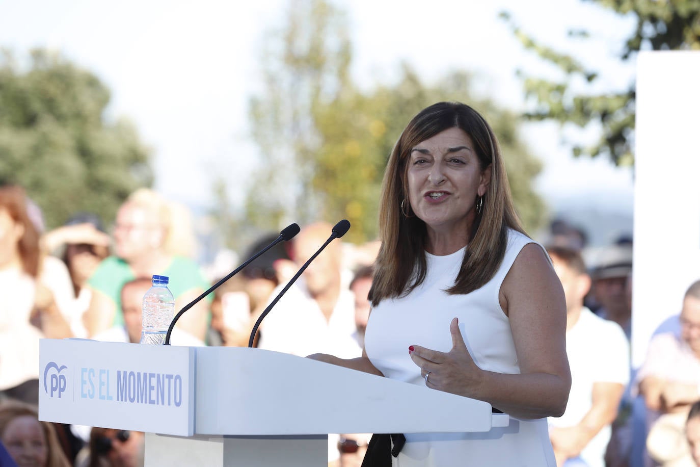 María José Sáenz de Buruaga, durante su discurso. 