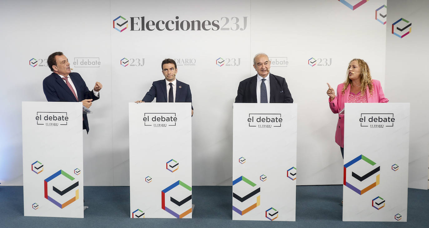 Carmen Martín se desenvolvió con soltura pese a que este era su primer debate. En la imagen, confrontando con el candidato del PP.