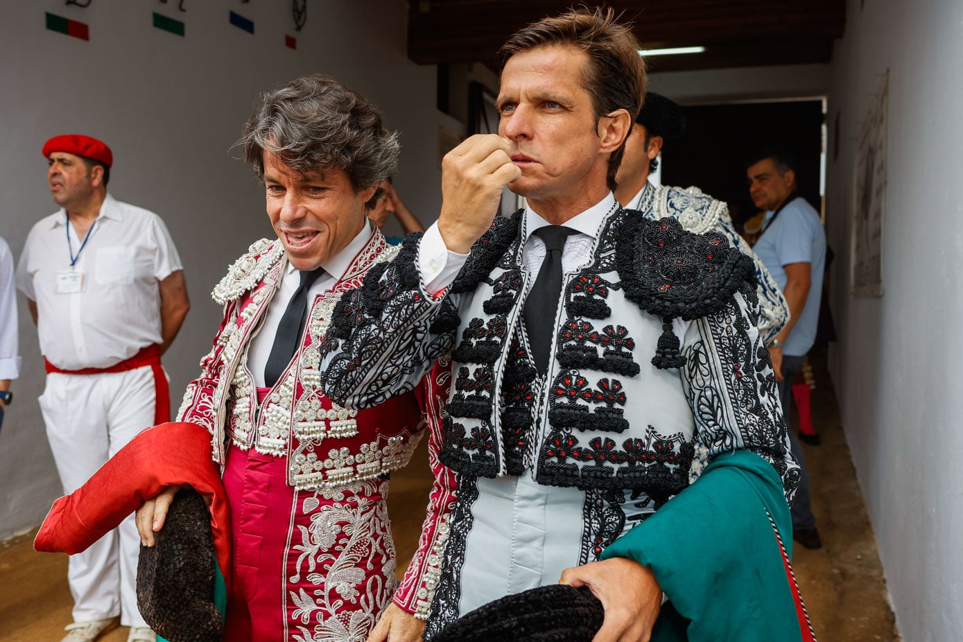 José Núñez y El Juli antes de empezar el festejo.