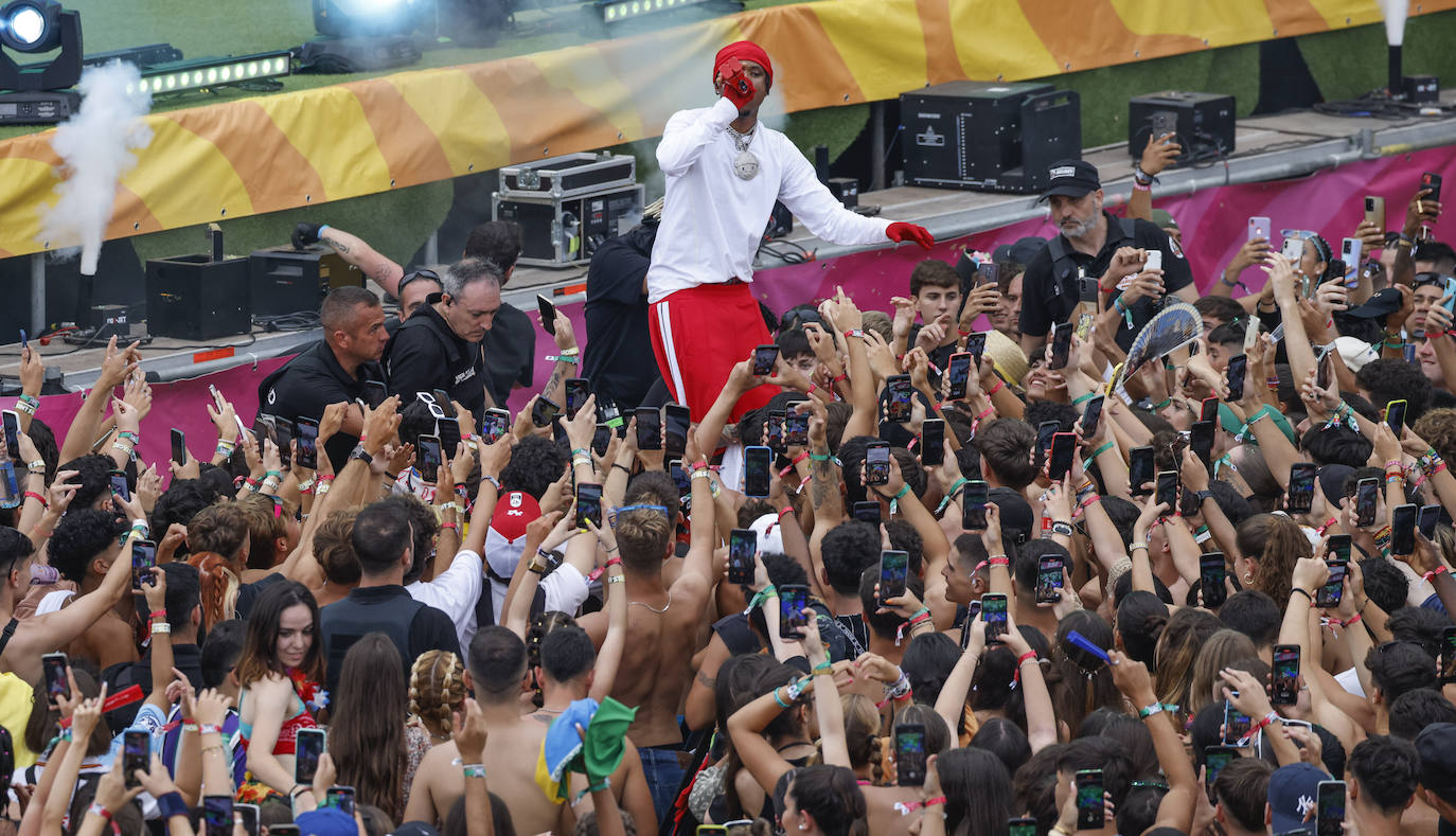 Polimá Westcoast, durante su turno en el festival. 