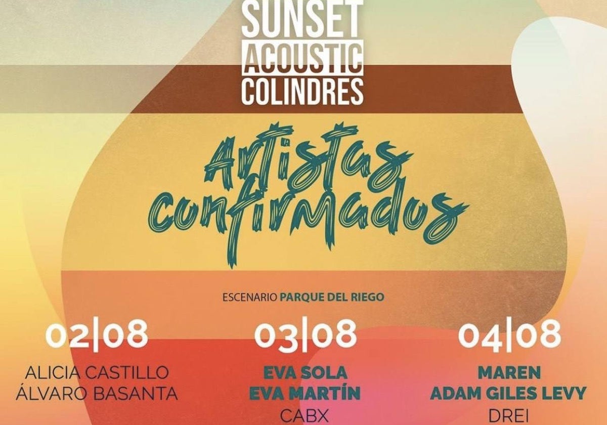 Cartel del ciclo de conciertos Sunset Acoustic en Colindres