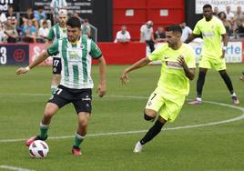 Aldasoro, durante el amistoso ante el Amorebieta.